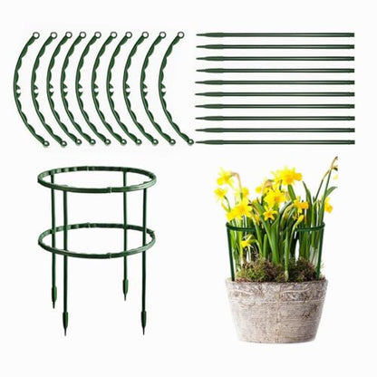 Plastic Plant Support Stakes, Large DIY Plant Support Ring Plant Support Cage, Garden Flower Support for Tomato,Monstera, Peony, Hydrangea, Climbing Plants Indoor Outdoor (Green, 10 Pack)