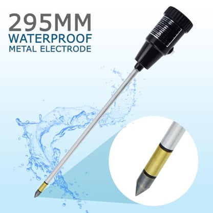 Soil PH Meter, Soil Moisture Sensor Meter, Soil PH Tester Gardening Tool Kits for Plant, Tree, Soil Tester for Moisture Great for Garden, Lawn, Farm, Indoor & Outdoor Use 295mm Long