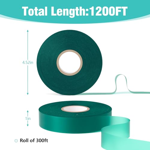 1200Ft Plant Tape,1" Stretch Garden Tie Tape Roll, Plant Ribbon(4 Rolls) - size: 1in/1200ft