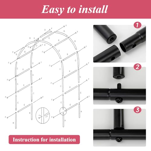Thickened Tube Garden Arch Trellis - Metal Garden Arbor for Climbing Plants