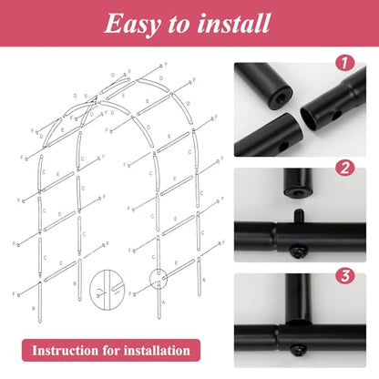 Thickened Tube Garden Arch Trellis - Metal Garden Arbor for Climbing Plants