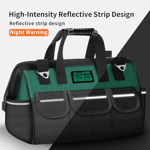 GRENPRO 13.5" Small Tool Bag Organizer, Wide Mouth Portable Toolbox - size: 14 Inch Soft Bottom