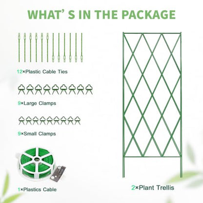 DoCred 39.4" H Cucumber Trellis, 2 Pack Foldable A Frame Garden Trellis - color: Steel Green, size: 39.4" H (Standard)