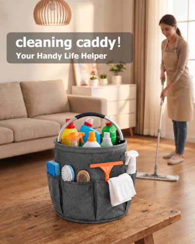 Garden Tool Organizer Tote with Non-Slip Handle – 4.5-Gallon Water - color: Gray