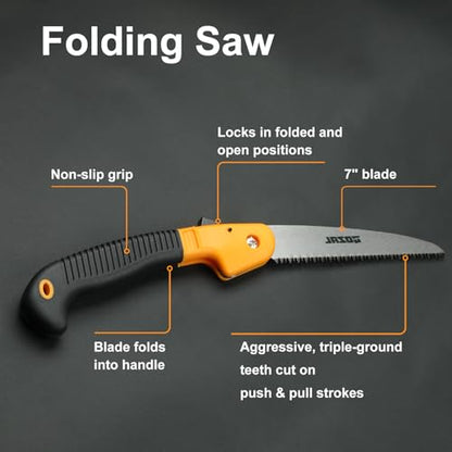 7 Inch Folding Saw, Manganese Steel Pruning Hand Saw - size: 7.5-Inch Folding
