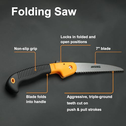 7 Inch Folding Saw, Manganese Steel Pruning Hand Saw - size: 7.5-Inch Folding