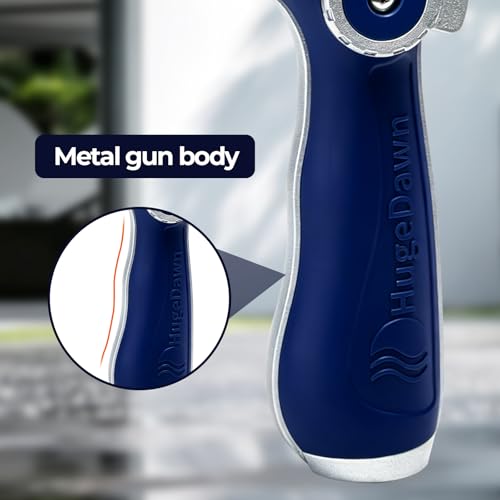 HugeDawn Garden Hose Nozzle, Heavy Duty Metal Sprayer Nozzle, Non-Slip Thumb Control, 3/4" GHT High Flow for Quick Watering & Cleaning (Blue) - color: Blue