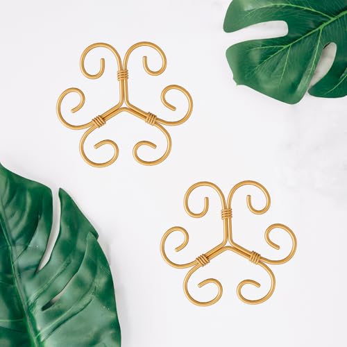 4PCS Green Iron Monstera Support, Uniquely Designed Plant Support Stakes for Indoor Plants, Stable Plant Stakes and Supports, Turtle Shell Bamboo Clamp Set for Thriving Growth