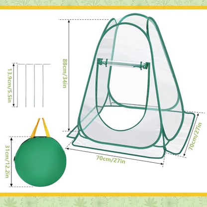 Pop Up Greenhouse Cover, Mini Greenhouse PVC Gardening Plant 3-Pack, Portable Small Green House for Indoor Outdoor, Sunshine Room Backyard Flow - style: 3 Pack