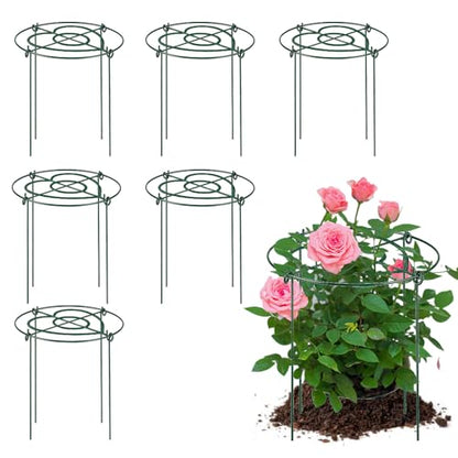 Peony Cages and Supports Pack 6 PCS,15.8" Dx23.6 H Heavy Duty Plant Support Cage Set for Hydrangeas, Roses and Tomatoes,– Garden Stakes & Plant Cages for Outdoor Plants (15.8" Wx23.6 H-6 Pack) - size: 15.8" Wx23.6" H-6 Pack