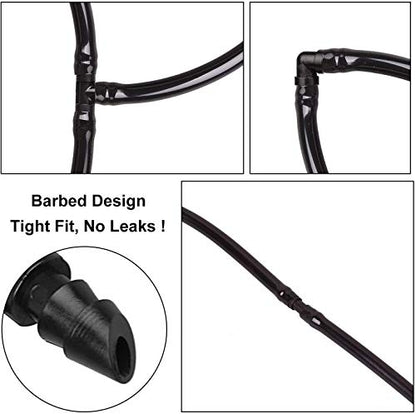 JAYEE 50 Pack Drip Irrigation 1/4' Barbed Elbow Fittings, Barbed Connectors Fits Universal 1/4 Inch Tubing, Irrigation Elbow for Sprinkler System - size: 50P-Elbow