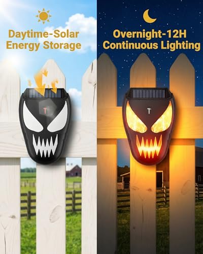 4 Packs Nocturnal Animal Repeller - Solar Coyote Deterrent with Flame Flashing Lights for Chicken Coop, Yard & Garden Protection Against Raccoons, Foxes, Deers, Skunks, Hawks