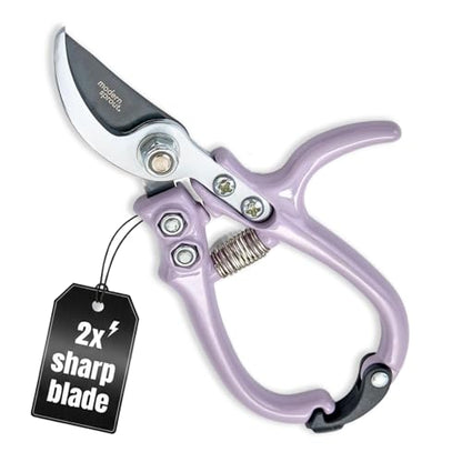 Modern Sprout Bypass Hand Pruners - Scissors - Gardening Tools - Lavender - color: Lavender