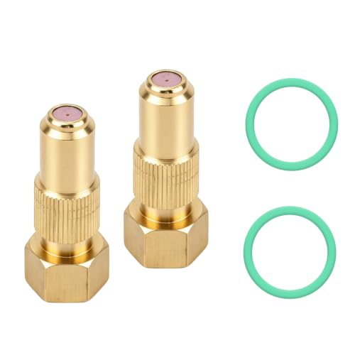 2pcs Brass Spray Nozzle Tips, Brass Screw on Cone Sprayer Nozzle Tips Adjustable Mist & Stream Modes, Heavy-Duty Nozzles Repair Replacement Kit for Garden Lawn Farm Sprayer