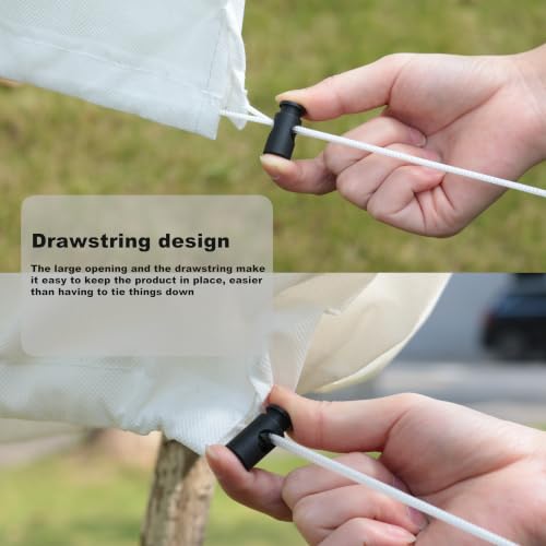 Gardzen 5-Pack Plant Covers Freeze Protection, Drawstring Tree Cover, Winter Freeze Plant Protection, Tree Jacket Frost Blanket for Outdoor Plants, 22.4" x 24" - size: 22.4" x 24"