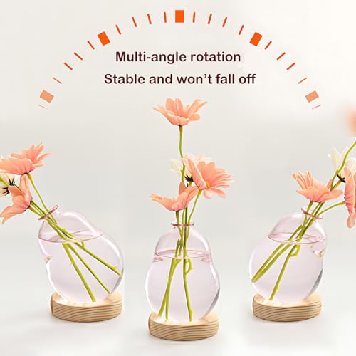 Pink Plant Propagation Cute Bubble Flower Vase Glass Planter Terrarium Jar - color: Pink