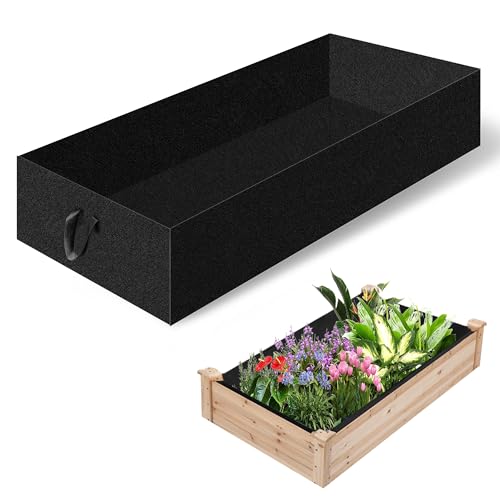 1PCS Raised Garden Bed Liner Fabric Raised Garden Bed Breathable Drainage Rectangle Grow Bags with Handles Fabric Garden Bed for Outdoor Garden Bed Holds Soil - 6ft x 3ft x 1ft - style: 6x3x1ft 1PCS