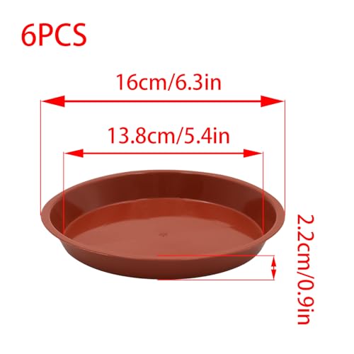 6 Pack 6 Inch Terracotta Plant Saucers Plastic Drip Trays for Pots - color: Terracotta, size: 6 Inch