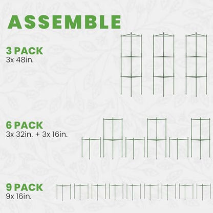 3 Pack 48" Tomato Cages for Garden - Large Tomato Plant Support Trellis - size: 3 Pack, 48 Inches