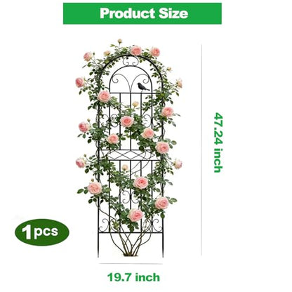 1 Pack 47.2"x19.7" Metal Gardon Trellis for Climbing Plants Outdoor, Black - size: 1P: 47.2" H x 19.7" W