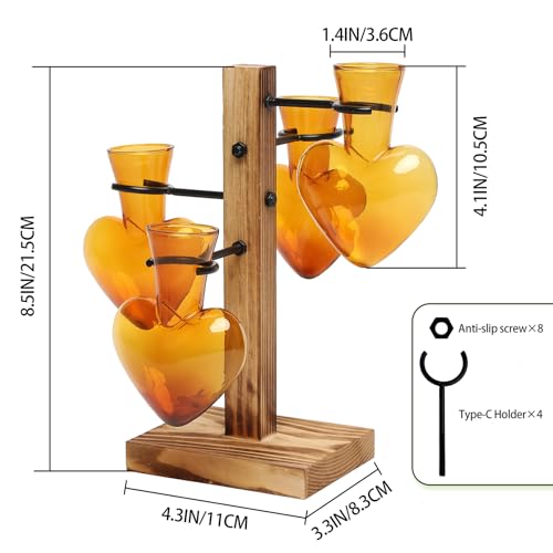 Plant Terrarium Propagation Stations with Wooden Stand - color: Arbor