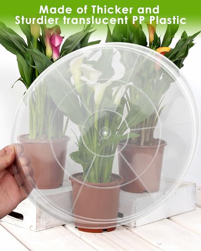 18 inch 5 Pack Plant Saucer Pot Tray, Large Thickened PP Plastic Flower Planter Water Drip Trays for Indoor Outdoor Garden, Semi-Transparent Planter Water Catcher for Pot, Plant Dish - size: 18 Inch