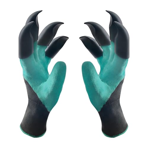 Gardening Gloves with Claw,Planting Waterproof Gardening Gloves,for Digging in The Garden, - color: Green