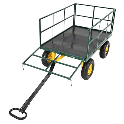 1500 LBS Steel Garden Cart with Removable Sides & Liner - color: Green