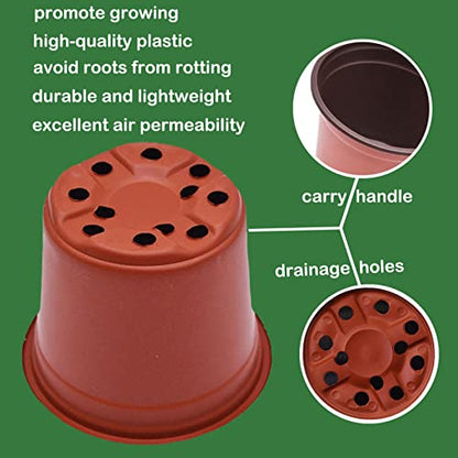 Plastic Planter Nursery Seedlings Pots - 3 Inches 100Pcs Flower Plant Container Seed Starting Pot for Outdoor Succulents Seedlings Cuttings Transplanting - size: 3 x 3 x 2 in