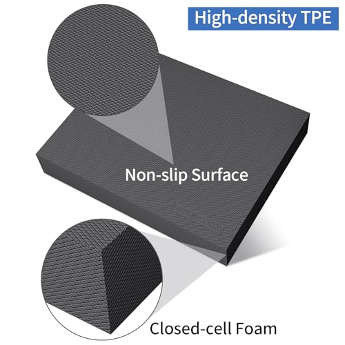 Balance Pad 15.8 * 13.2 * 2 inch,Large Balance Pad for Physical Therapy,Foam Balance Board for Rehabilitation Stability Workout Knee and Ankle Exercise Strength Training - color: Black-L(15.8*13.2*2")