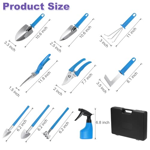 HARFINGTON 1Set Garden Tool Set 10Pcs Plastic Gardening Planting Tools Kits - color: Blue