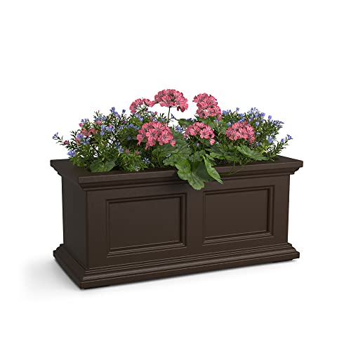 Mayne Fairfield 24in Self-Watering Rectangular Window Box Planter, Espresso - color: Espresso, size: 24in