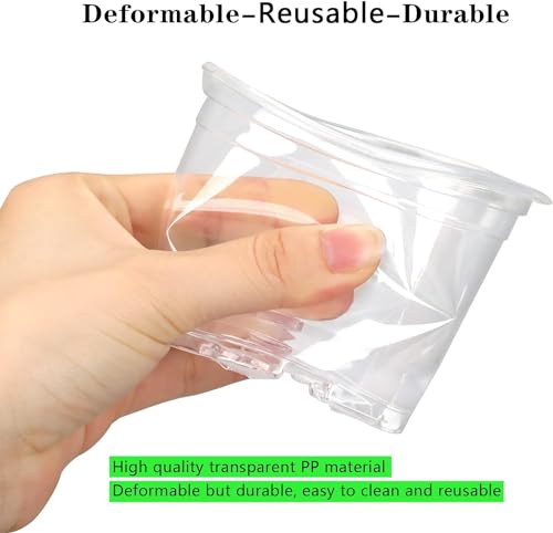 OUPSAUI 28 Pack 4/5/6/7 Inch Clear Nursery Pots for Plants with Drainage Holes, Clear Plastic Seedling Flower Plant Pot Insert, Seed Starter Pots - size: 28PCS-4+5+6+7