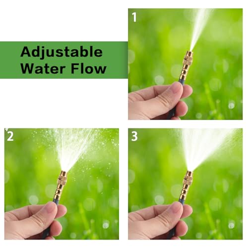 50FT 5/16" Quick-Connect Drip Irrigation System Kit, Automatic Garden Watering System with 15 Pcs Adjustable Spray Nozzles for Garden, Greenhouse, Yard, Lawn - size: 50FT
