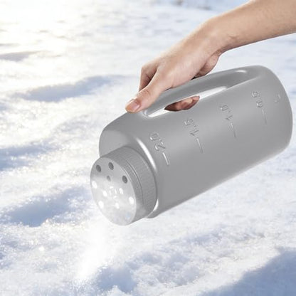 ZXJ Handheld Seed Shaker – Hand Spreader - 90oz Capacity Multi-Purpose Spreader for Fertilizer, Grass Seed, Ice Melt & Lawn Care - Grey - color: Gray