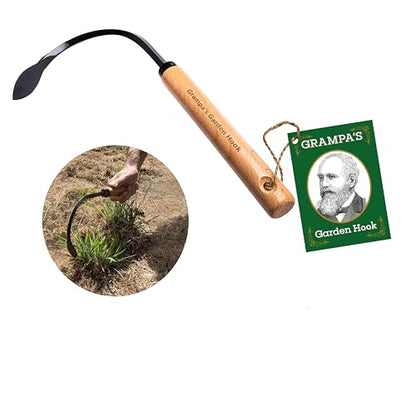 Grampa's Garden Hook Weeder & Cultivator Tool for Digging, Edging, Planting