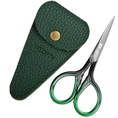 Small Sharp Scissors for Women Men Eyebrow Hair Beauty Grooming - color: Dark Green