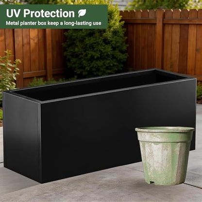 Metal Planter Box 46” x 16” x 16”, Tall Rectangle Planter Box - size: 46"L x 16"W x 16"H