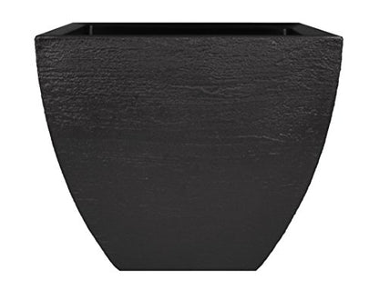 Tusco Products MSQ16BK Modern Square Garden Planter, 16-Inch, Black - color: Black, size: 16 Inch