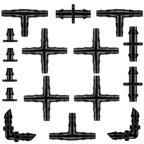 300Pcs Irrigation Fittings Kit Barbed Connectors 1/4Inch Tubing