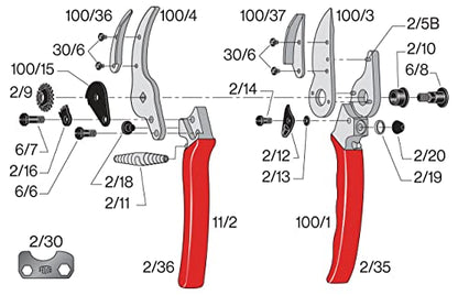 FELCO 100 Cut and Hold Pruning Shears – Precision Swiss-Made Floral and Rose Shears with Stem-Gripping System Ideal for Cut Flower Harvest