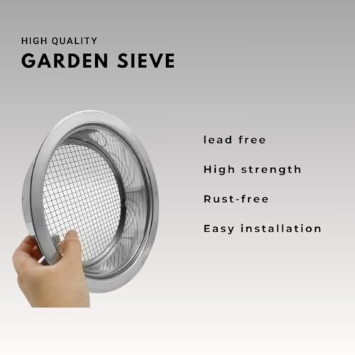 Soil Sifter Set for Garden with 5PCS Mesh(1,3,6,9,12mm) Sieve for Rocks and Sand