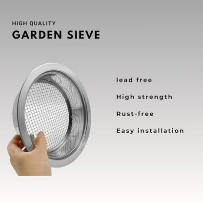 Soil Sifter Set for Garden with 5PCS Mesh(1,3,6,9,12mm) Sieve for Rocks and Sand