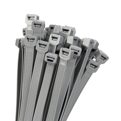 Armpow 18 inch Silver Zip Ties Heavy Duty 100 PACK, 200 LBS Ultra Exclusive Strong Plastic Wire Ties, Large Cable Ties Extra Long Tie Wraps, Indoor and Outdoor UV Resistant - color: Silver