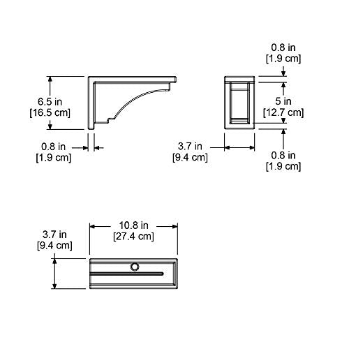 Mayne Fairfield 4ft White Durable Self Watering Window Box Planter with Wall Mount Brackets (5823-W) Bundle with Decorative Brackets, White, 2 Count