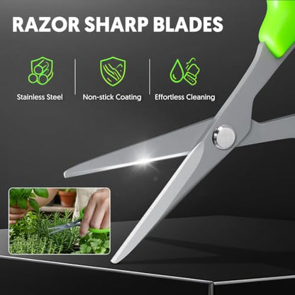 Garden Scissors, 6-in Sharp Pruning Shears for Precise Cutting, Non-Stick - style: Straight Blade