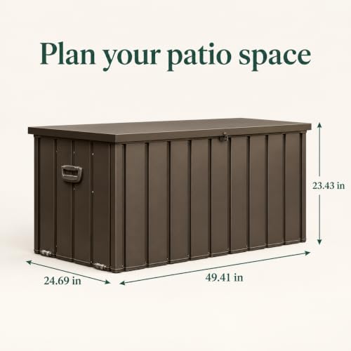 Waterproof Outdoor Storage Box, 100 Gallon Lockable Baúl - color: Dark Brown-B