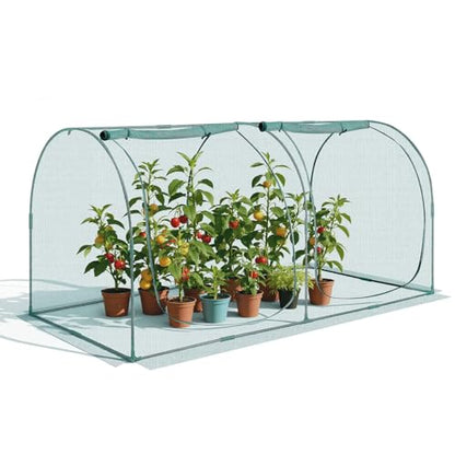 VEVOR Crop Cage, 8.1 x 3.9 x 3.9 ft Plant Protection Tent with Zippered Door, Wind-Resistant Tall Crop Cage, Easy to Install, Outdoor Raised Bed Cover with Frame, Plant Netting for Garden Patio Lawn - style: 8.1 x 3.9 x 3.9Ft-Arch