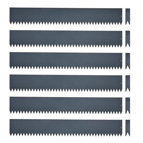 Landscape Edging Kit, Galvanized Steel Edging Landscape Lawn Edging Powder for Lawn Yard, Coated Bendable Metal Strips, No-Dig Hammer-in Edging Border w/Clips (6 INCH 6 PCS, Navy Blue) - color: Navy blue, style: Navy blue 6 INCH 6 PCS