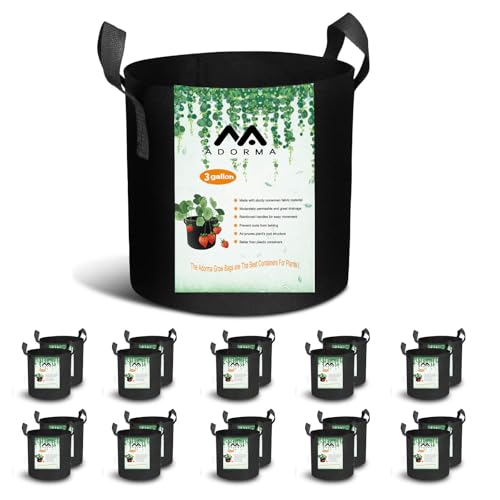 20-Pack 3 Gallon Grow Bags, Heavy Duty Aeration Fabric Pots with Handles,300G Thickened Nonwoven Pots for Plants/Vegetables/Flowers - size: 3 Gallon